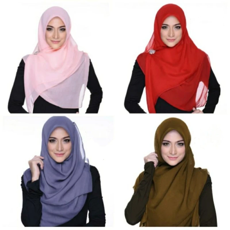 1 шт. Tudung Bawal Пашмина мусульманский платок исламский хиджаб новая бандана для