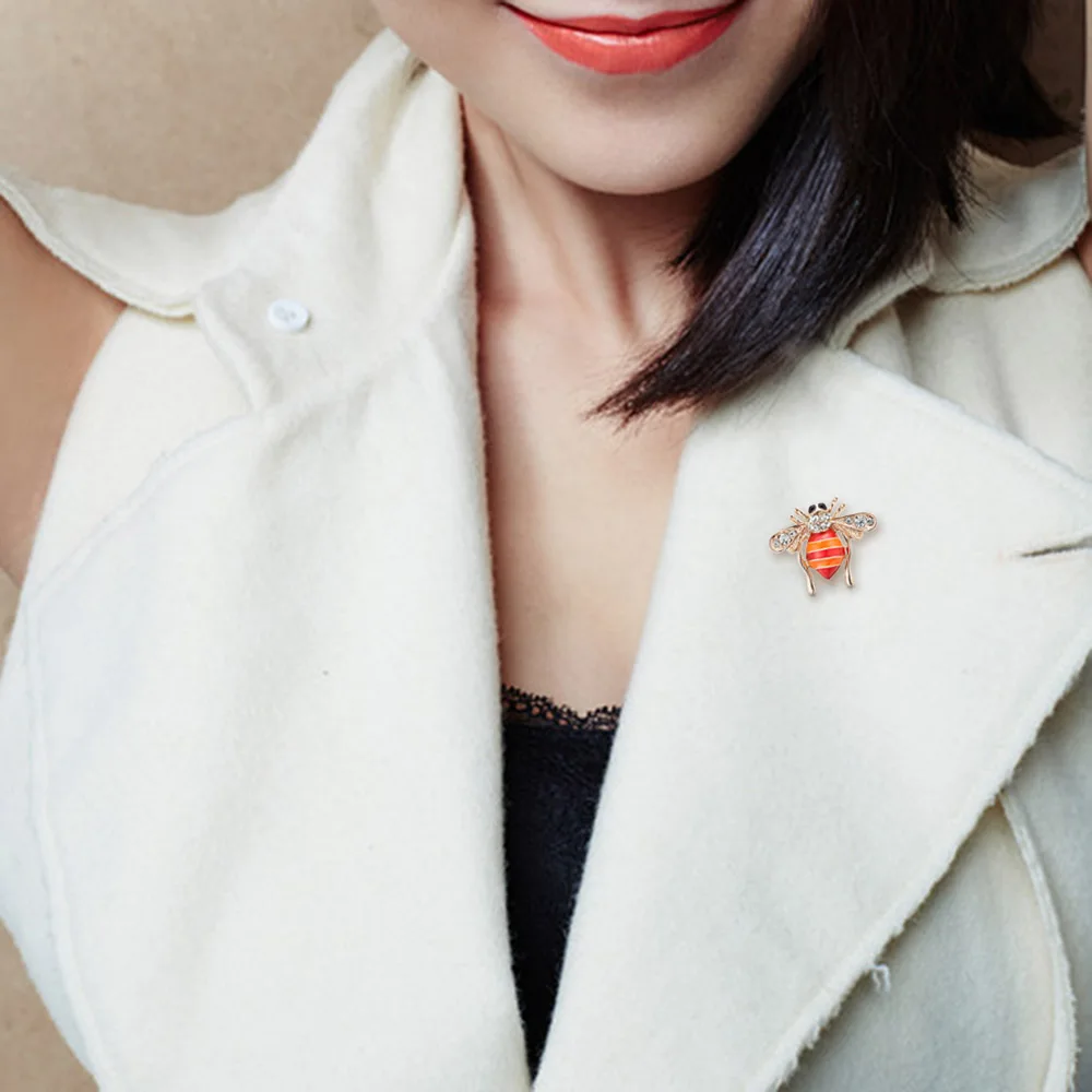 Dalaful Милые Броши в виде пчелы булавка хиджаба кристалл воротник с животными