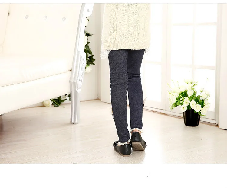 

2020 Girl Fall Pants Thickening In Autumn and Winter Girls Leggings Plush Kids Clothes Cotton Warm Comfortable Elastic Waist