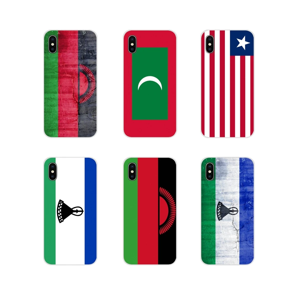 Мягкий чехол с рисунком национального флага Лесото Мали для Apple iPhone X XR XS MAX 4