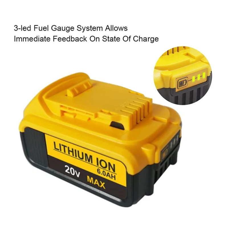 Литиевая сменная батарея DCB200 20 в Max XR 6 0 Ач для DeWalt 18 DCB184 DCB182 DCB180 DCB181 DCB201 DCB206 L50 |