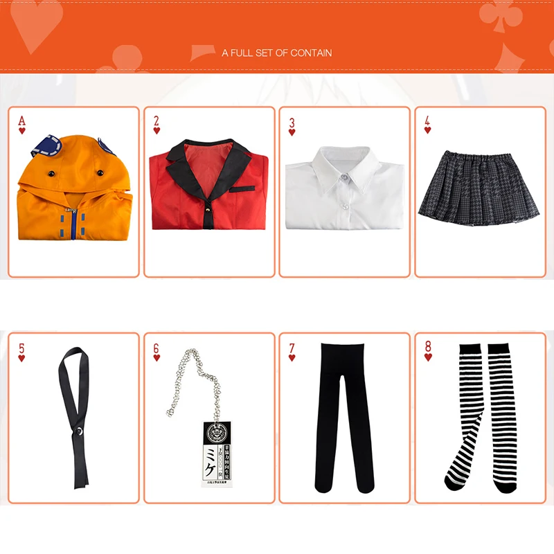 

Anime Kakegurui Compulsive Gambler Runa Yomotsuki Cosplay Costume for Kids Children JK School Hoodie Uniform Dress Party Girls
