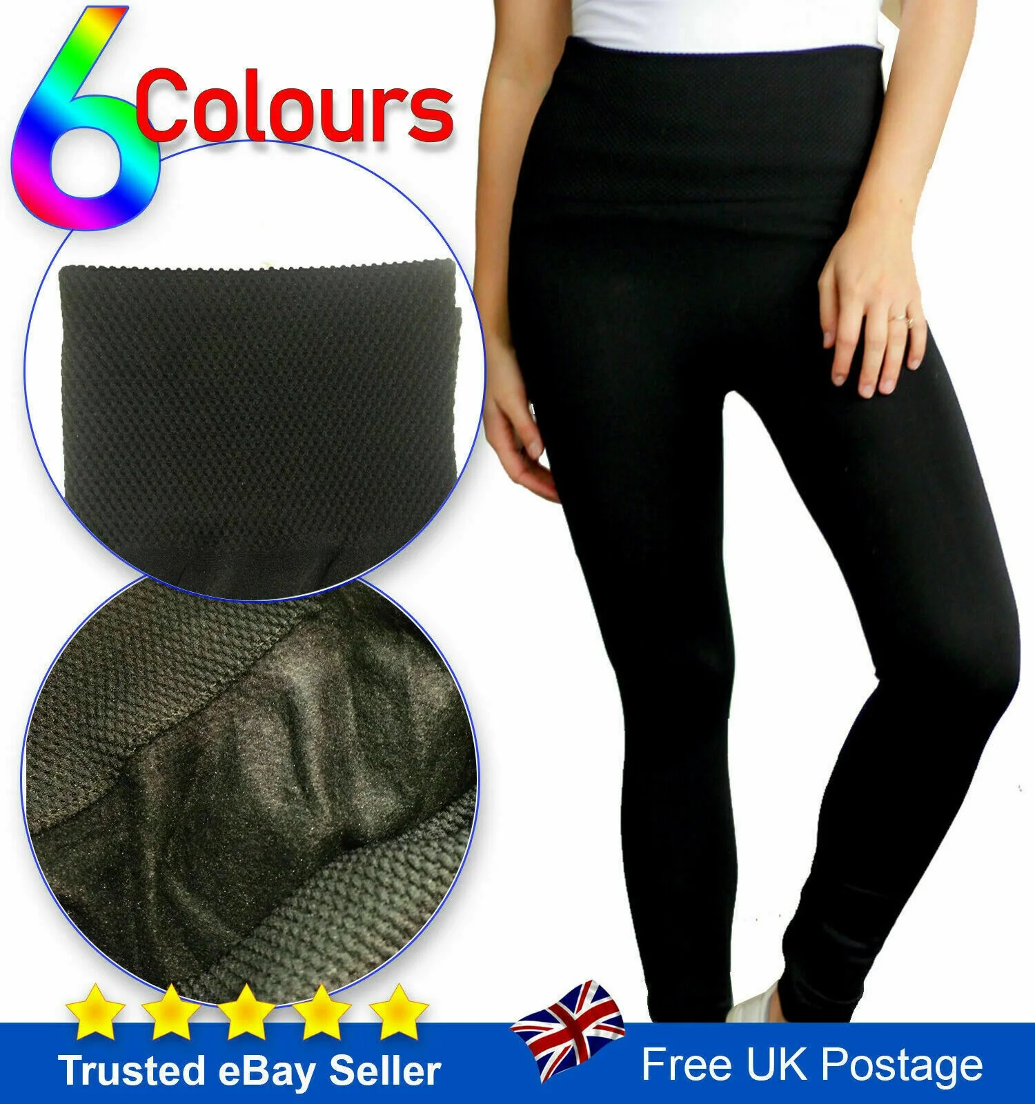 

Winter Leggings High Waist Thick Warm Tummy Control Fleece Size 8 - 22