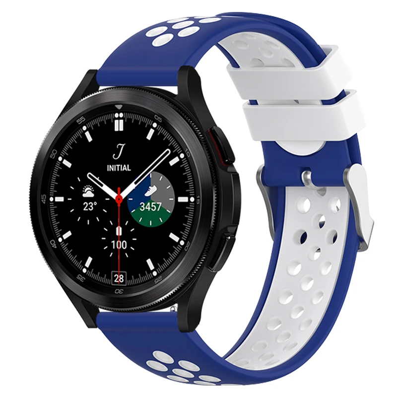 Ремешок силиконовый для Samsung Galaxy Watch 4 Classic 42 мм/46 мм сменный двухцветный браслет с