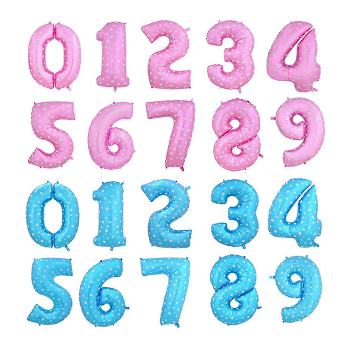 Новый стиль 30 дюймов синий количество сердце принт со звездой воздушные шары