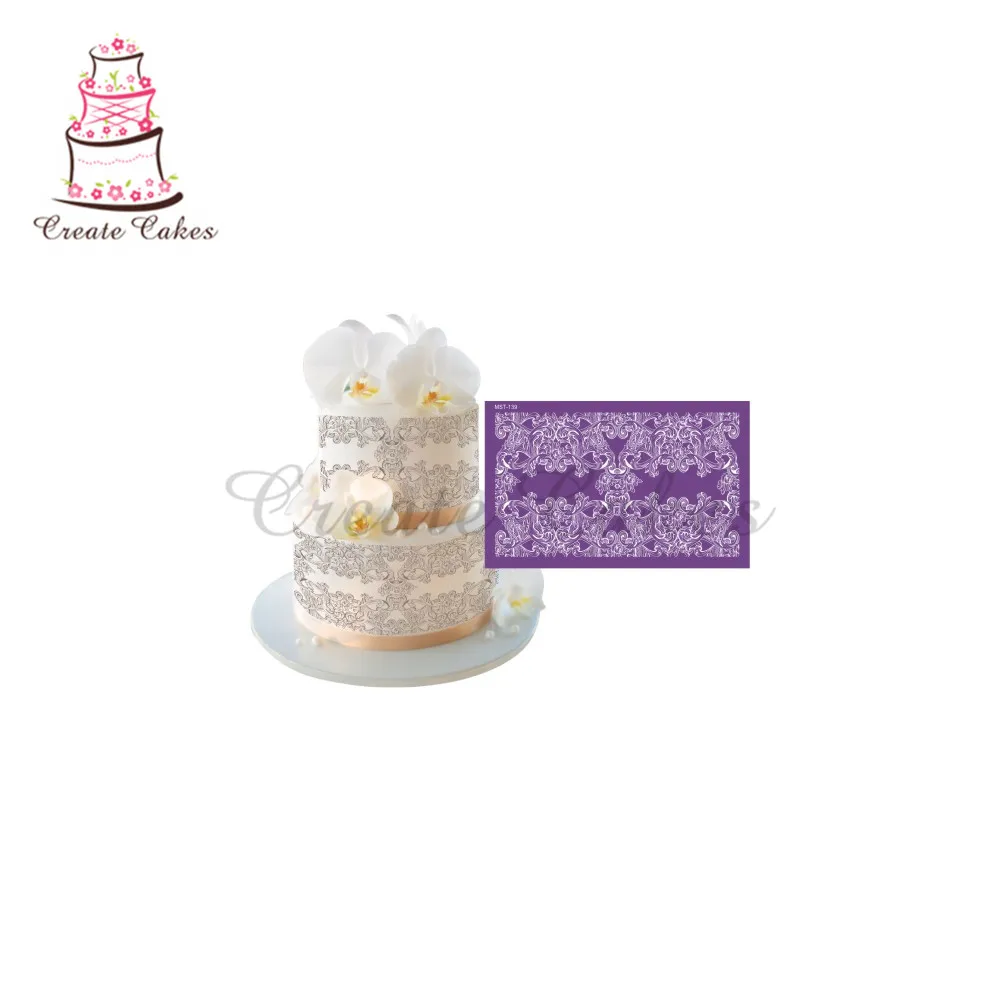 Сетчатые трафареты для свадебного торта с изображением цветов винограда помадки