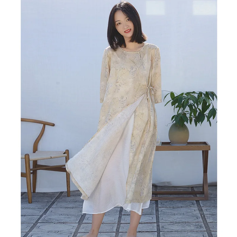 Женское платье в стиле ретро с круглым вырезом и рукавом 2020 | Женская одежда