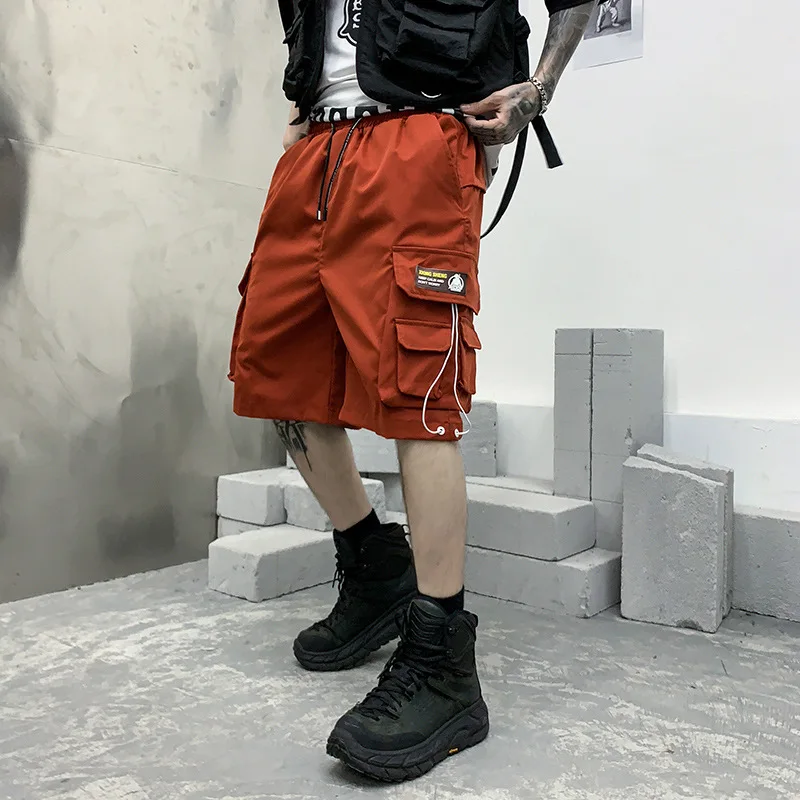 

SEVEYFAN Men's Cargo Shorts Multi Pockets Hip Hop Fashion Street Loose Sports Shorts for Male
