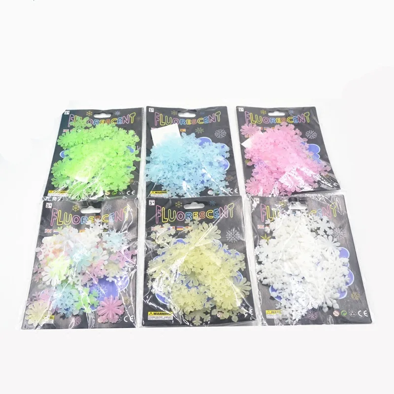 

50pcs/set Christmas Windows Stickers Luminous Snowflake Wall Stickers New Year Decorations 2022 Christmas Home Decoration
