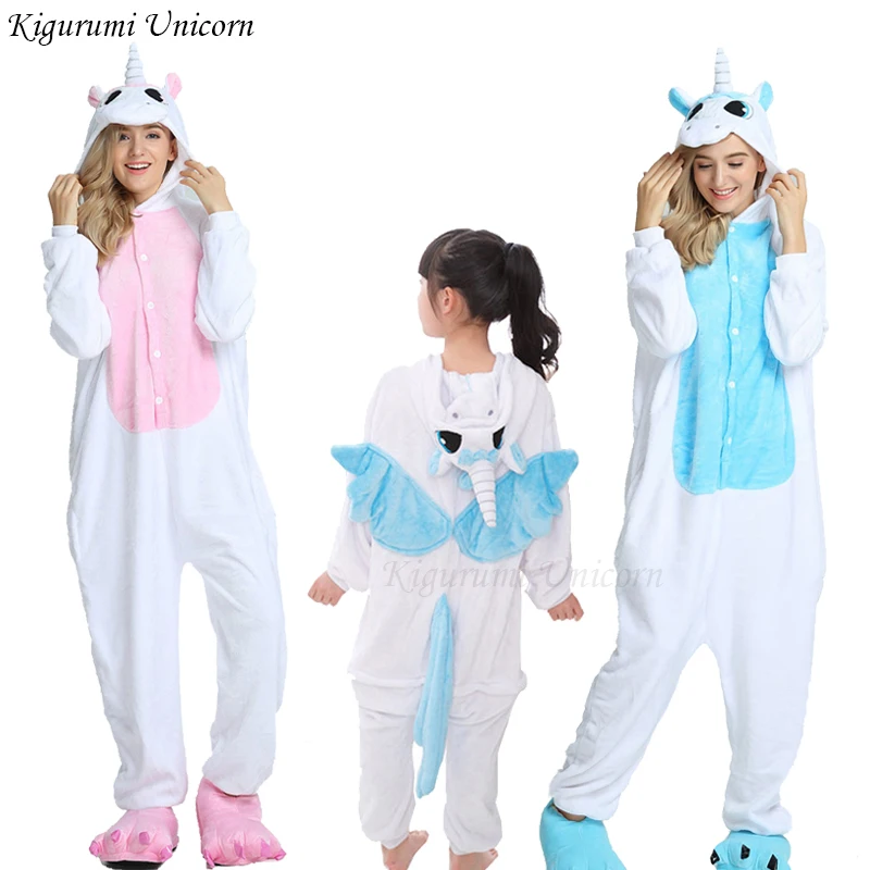 Пижамы для мальчиков и девочек кигуруми единорог пижамы женщин мужчин взрослые