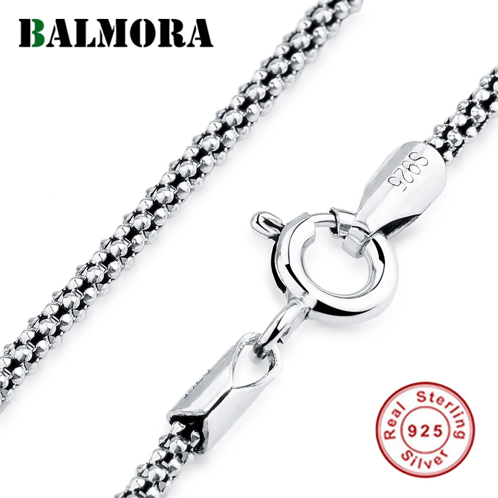 

Цепочка BALMORA «сделай сам» из настоящего серебра 925 пробы, чокер «долина» для женщин и мужчин, ожерелья для пар с подвесками в стиле ретро, про...