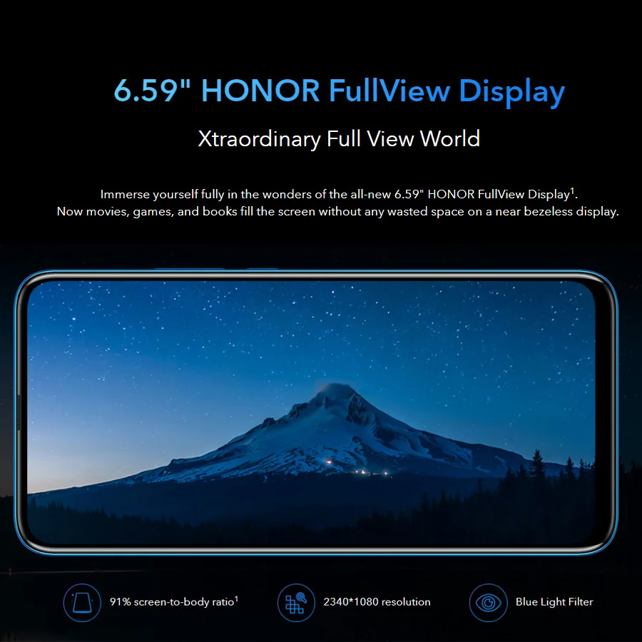 Новый мобильный телефон honor 9x 6 59 дюймов ГБ ОЗУ 128 Гб ПЗУ Восьмиядерный процессор