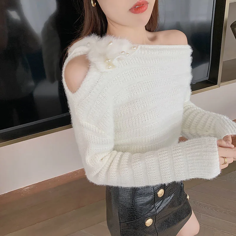 

Women 2021 Spring Autumn Two Piece Set Casual Long Sleeve Knitted Top + Skirt Mini Pencil High Waist Set Casual 2 Piece Set