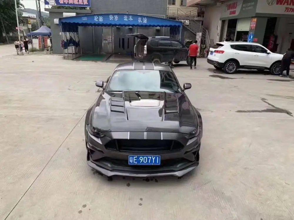 Углеродное волокно прозрачное стекло передний бампер капот двигателя