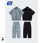 Мужской спортивный костюм из двух предметов, ветровка с коротким рукавом, повседневная куртка, джоггеры, весна 2021