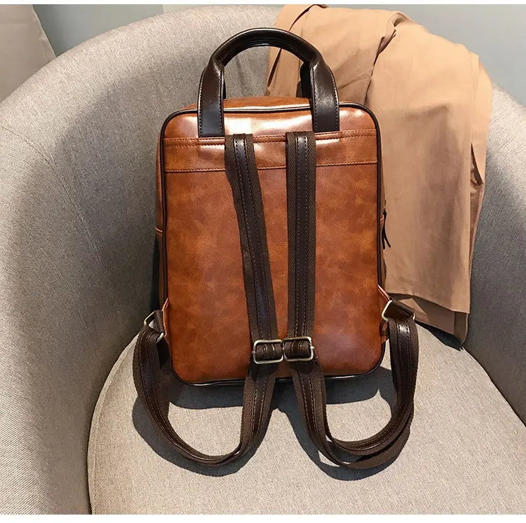 Beibaobao модный рюкзак Mochila Feminina с защитой от кражи, школьные сумки, водонепроницаемые дорожные винтажные рюкзаки для ноутбука, коричневый кожаный большой женский рюкзак
