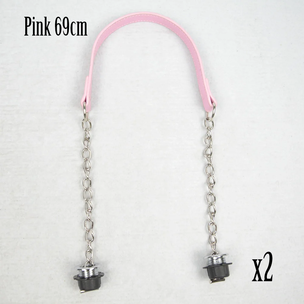 pink Новинка, TANQU, 1 пара серебряных коротких толстых цепей Obag с металлическим напылением и винтом для сумки, женская сумка через плечо - Цвет: pink