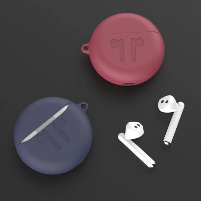 

Silicone Case for Huawei Freebuds 3 Headset Case Solid Color Wireless Bluetooth Earphone Protective Cover Accessories With Hook