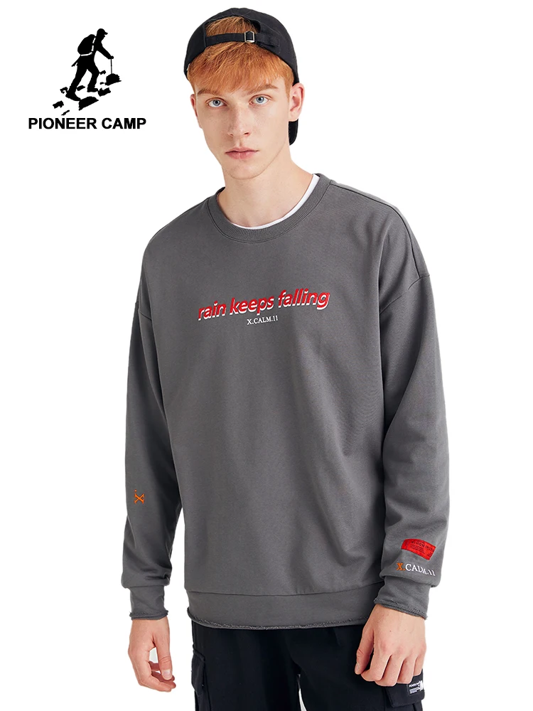 Мужская толстовка Pioneer Camp серая Повседневная Толстовка с круглым вырезом и