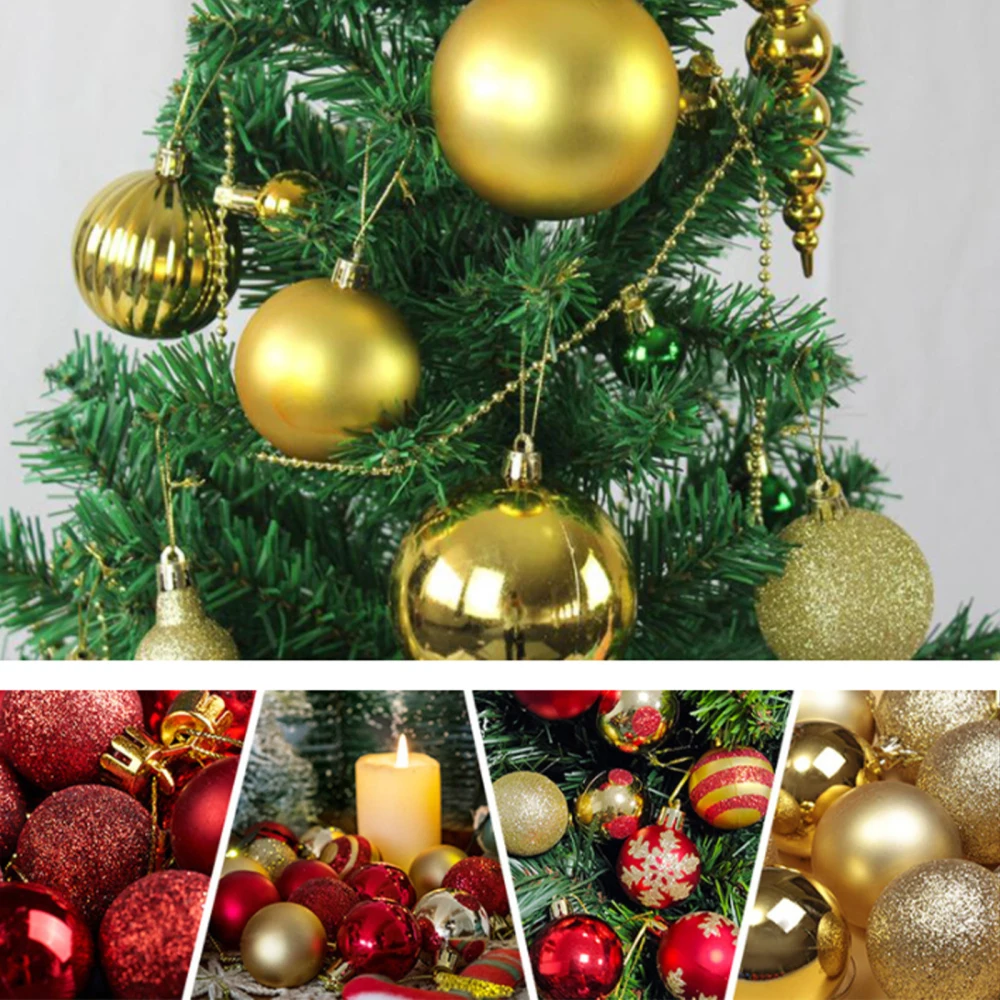 

Блестящий праздничный кулон из снежной сосны, пластиковый Рождественский шар, Подарочная коробка, набор для украшения рождественской елки,...