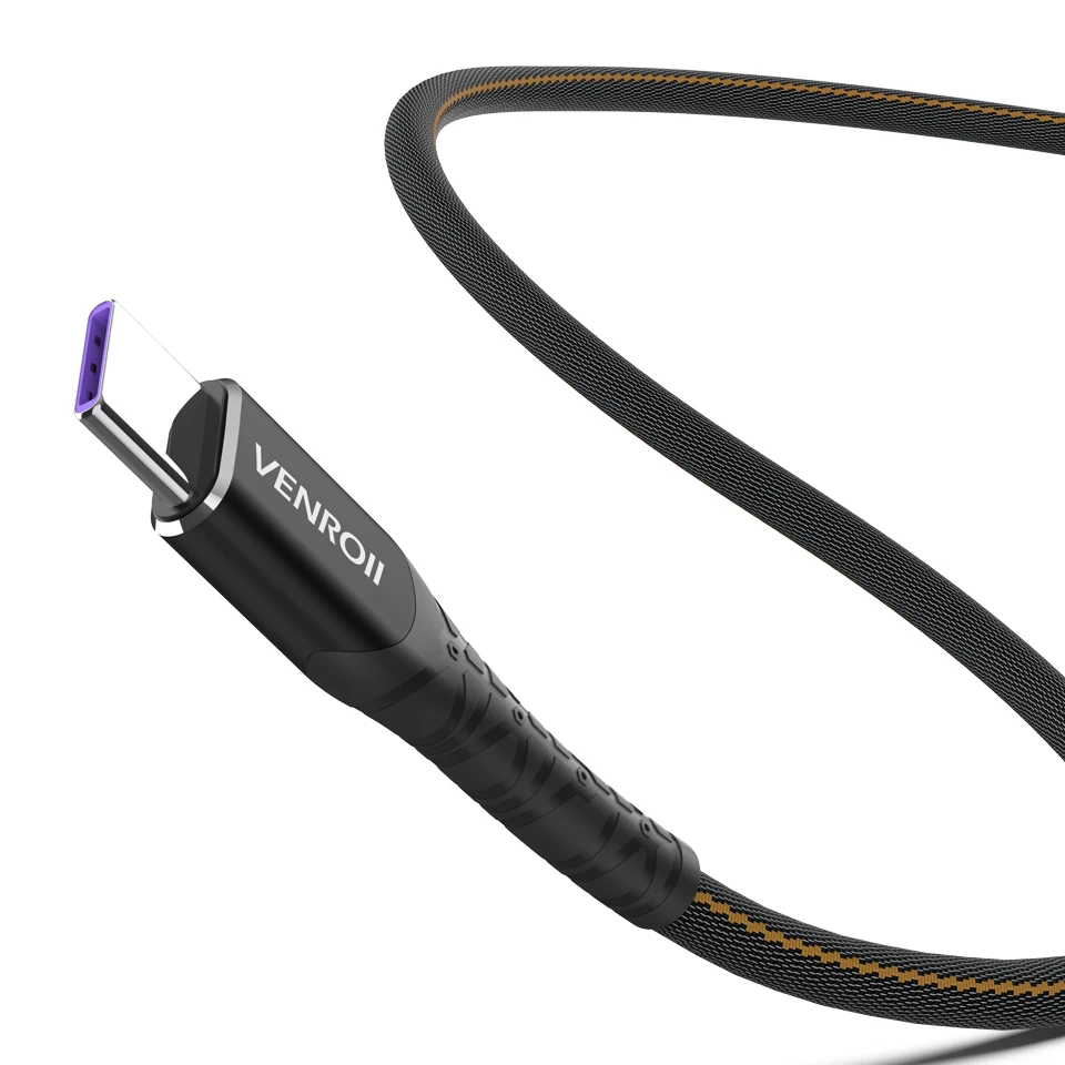 Black Venroii usb type C кабель для huawei mate 30 20 Pro 5A Supercharge Кабо для P30 P20 P10 Honor Быстрая зарядка USBC type-C кабель для передачи данных - Цвет: Black