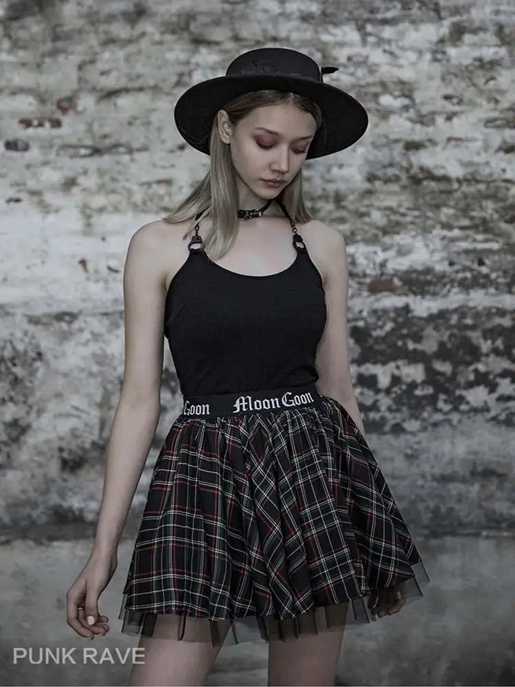 Женская клетчатая юбка в стиле панк PQ541 размер S L|Женские юбки| |