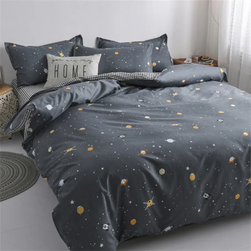 

Home Textile High Quality Planet Rocket Bedding Set Double Sheet Luxury Queen King Size Bed Linens Duvet Cover Sheet Pillow Case