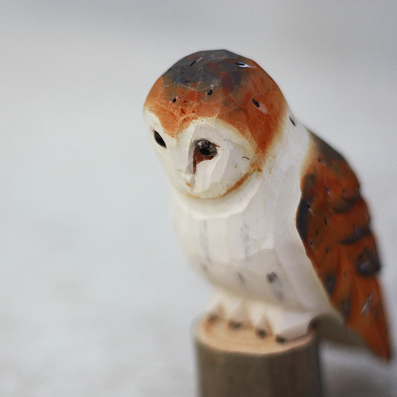 Скандинавская деревянная сова свинья животное фотоподарок ручной работы резьба