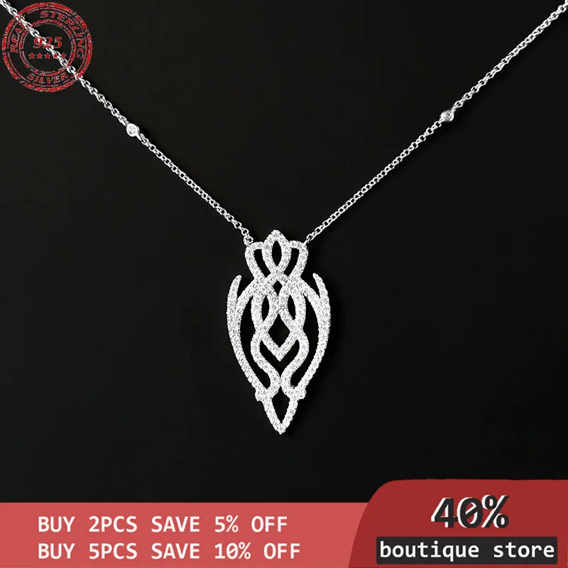 

S925 Sterling Silver female necklace, collarbone chain with hollow flowers, sweater chain, personalized jewelry, luxury jewelry