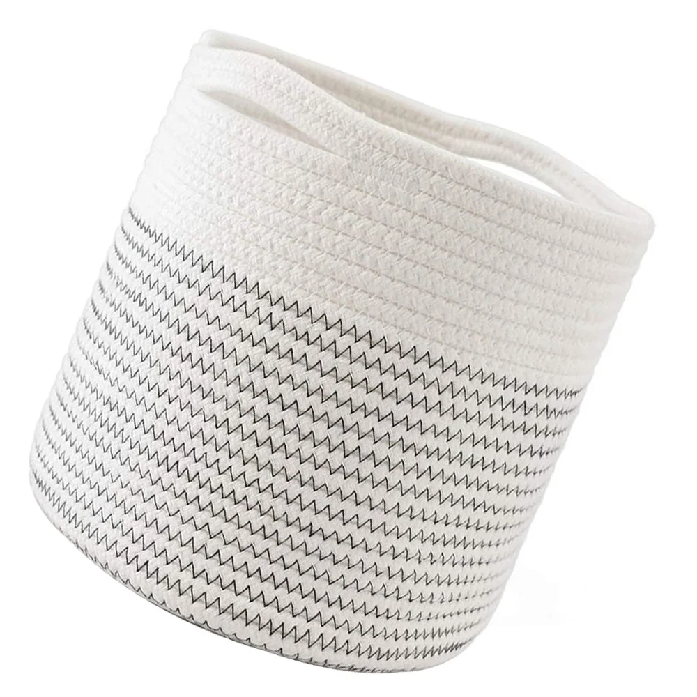 

1pc Round Storage Basket Sundries Storage Basket Household Basket (White)