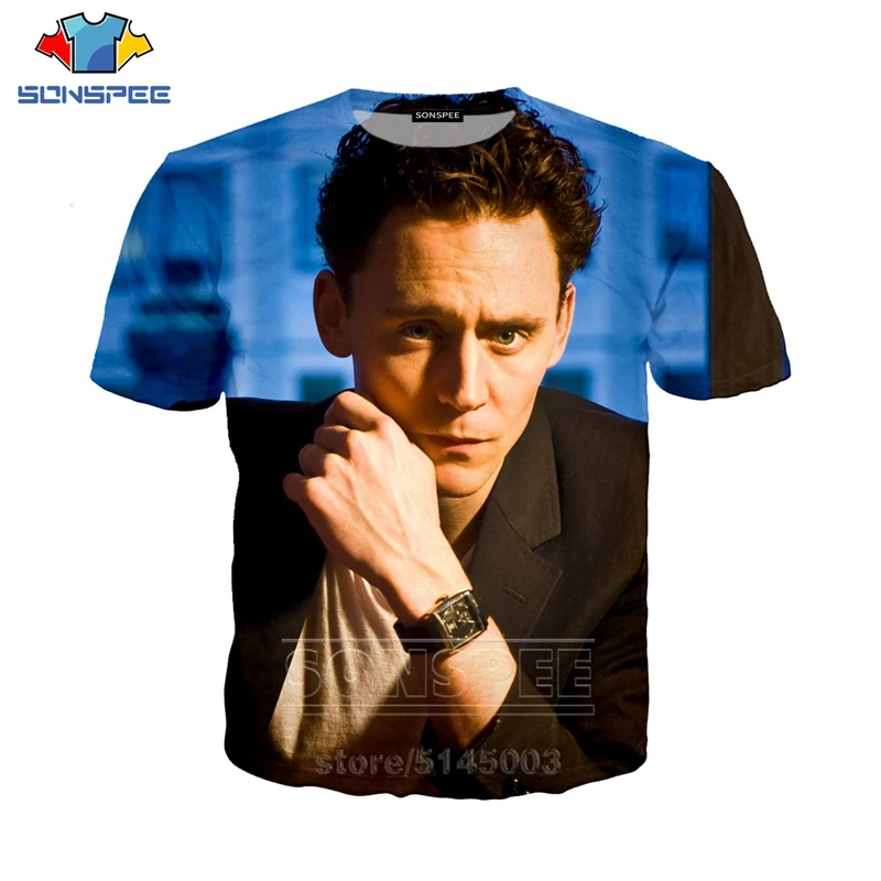 Футболка Tom Hiddleston для мужчин и женщин летняя Толстовка Loki с 3D принтом актер
