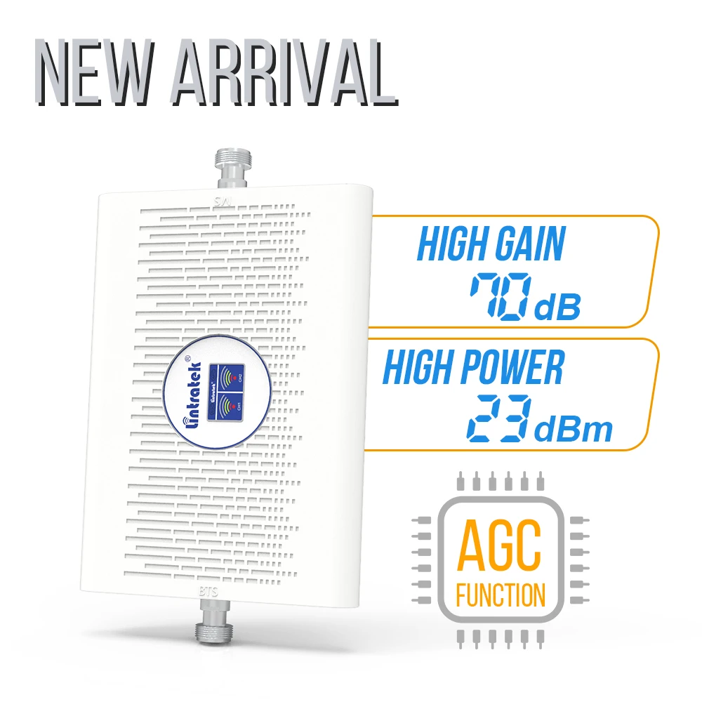 Повторитель сотового сигнала Lintratek двухдиапазонный 2G 3G 4G lte 700 B28 CDMA 850 МГц B5