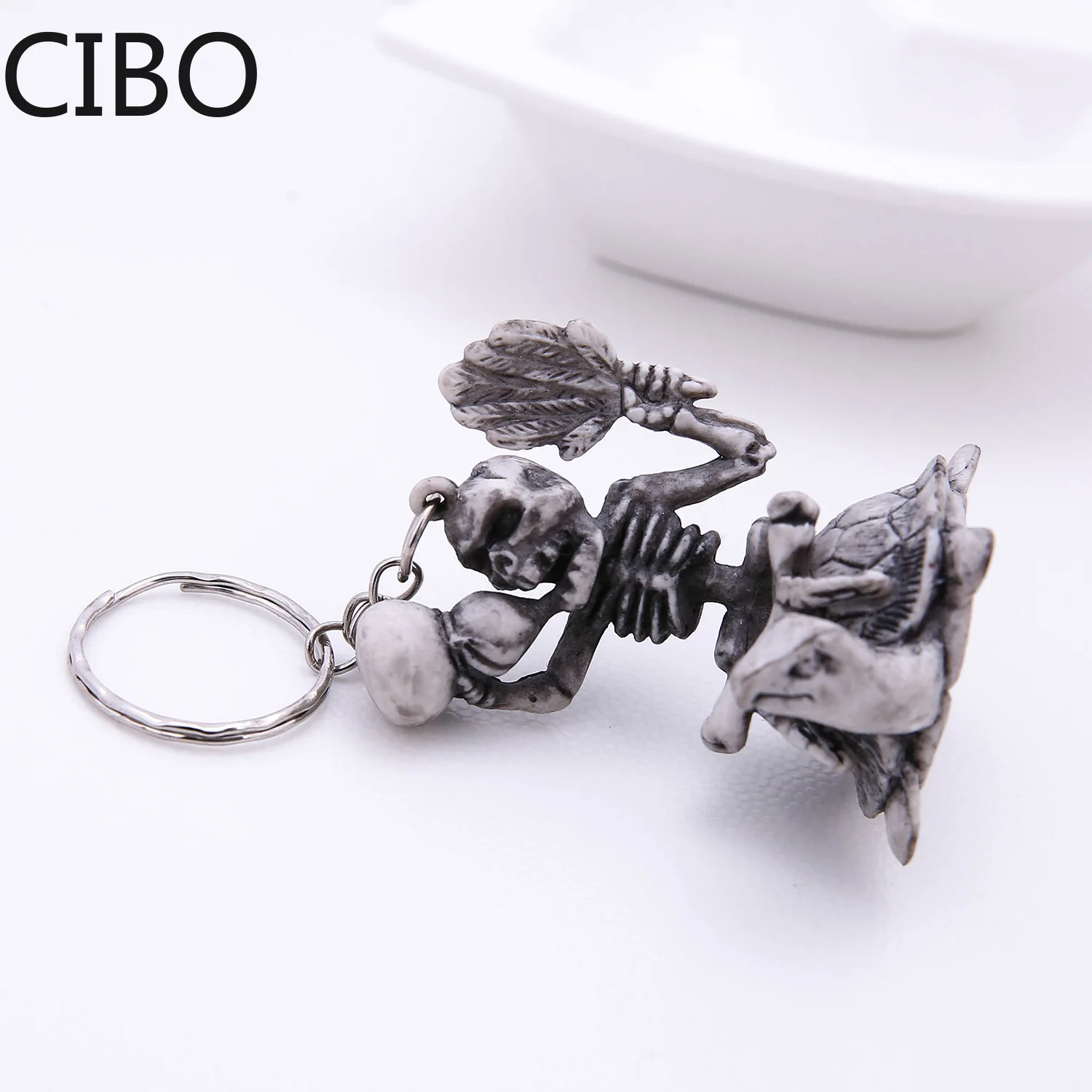 

2019 New Tortoise shell Skull Skeleton Halloween model Keychain Decor Party