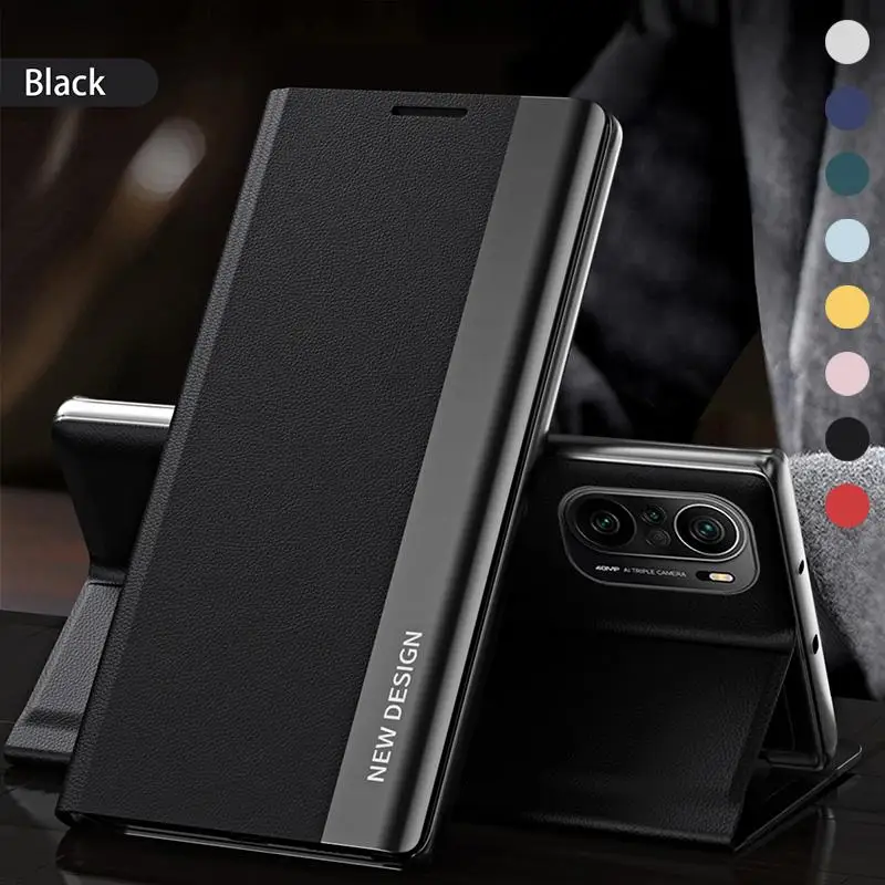 

Magnetic Flip Case For Xiaomi Redmi Note 10 5G 9 8 Pro Mi 11 Lite 12 10T 11T Pro Poco F3 M3Pro Leather Texture Holder Book Cover