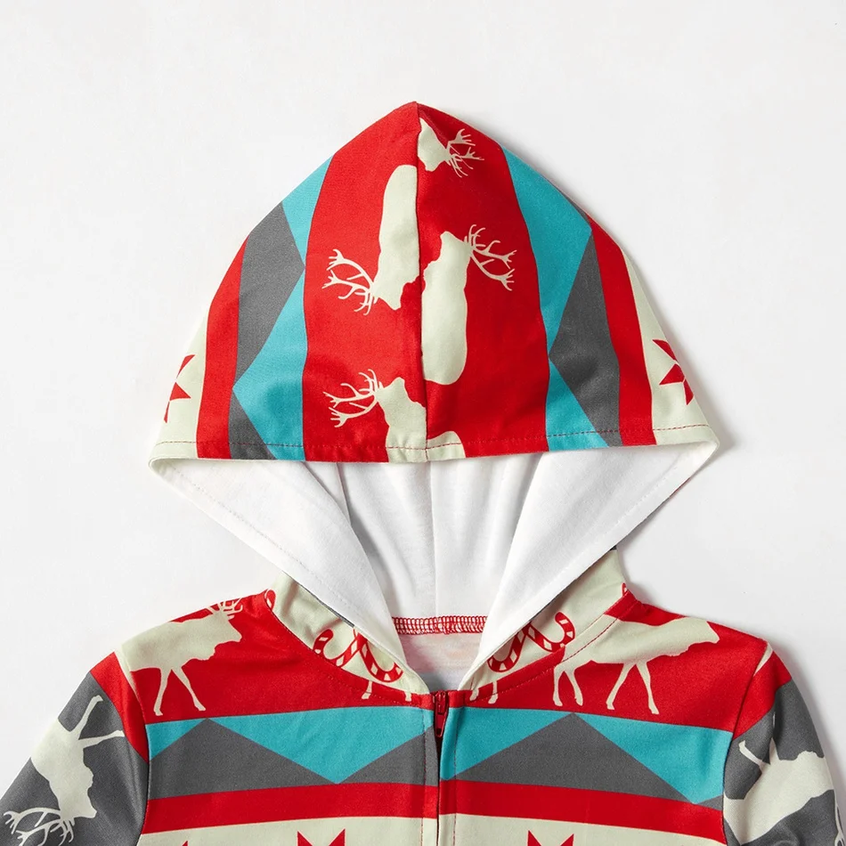 Рождественская Одинаковая одежда с геометрическим рисунком для всей семьи