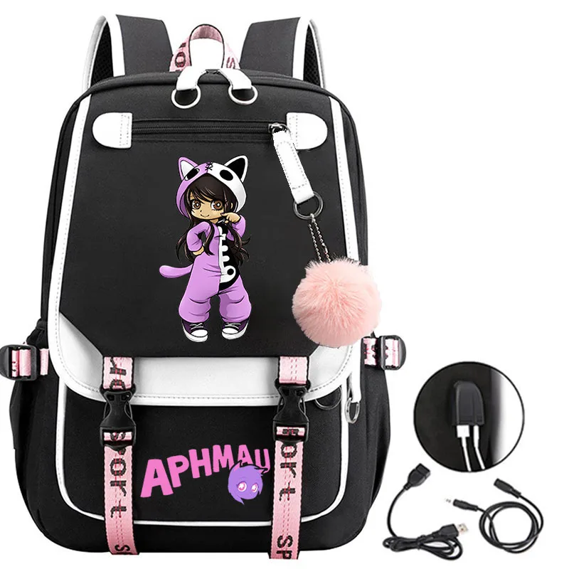 Школьный портфель Aphmau с персонажами комиксов, дорожный повседневный рюкзак для ноутбука, рюкзак