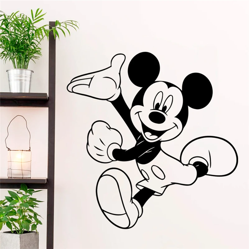 Черные настенные стикеры disney с Микки Маусом 58x60 см для детской комнаты домашний