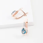 Золотые серьги с топазами и фианитами 000-350553 НАШЕ ЗОЛОТО Our gold