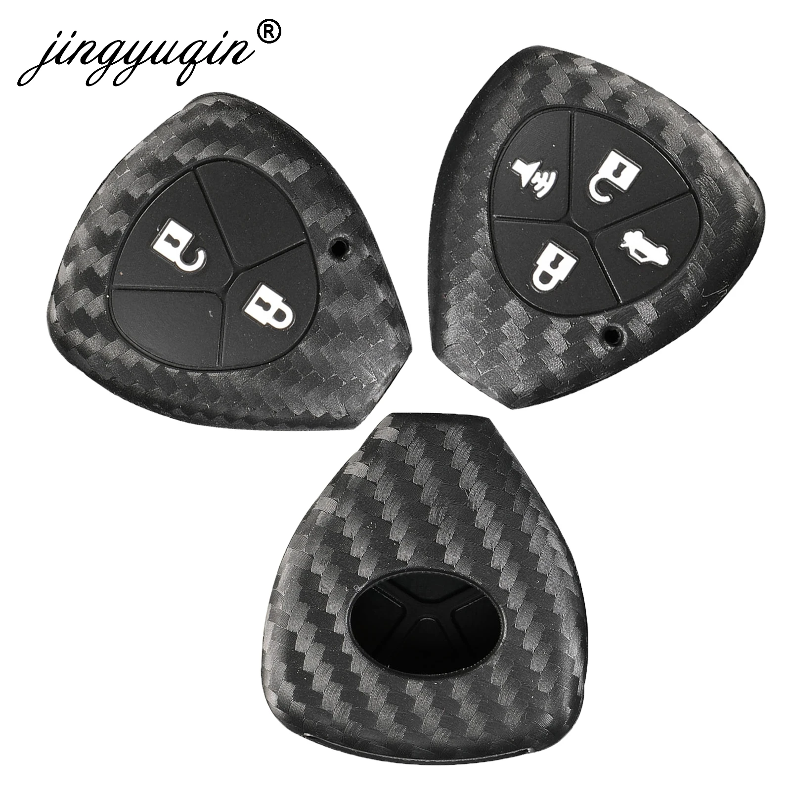 

20X 2/4 BTN Carbon Silicone Car Key Case For Toyota Yaris Prado Tarago Camry Corolla RAV4 REIZ Crown Avalon Venza Remote Cover