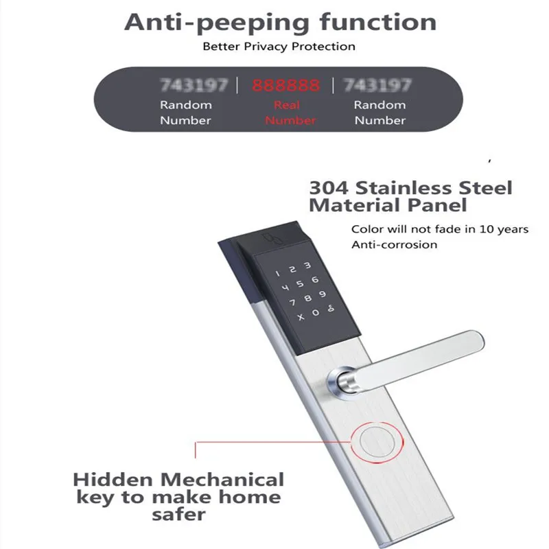 SZBestWell TTlock App Security Electronic Door Lock WIFI APP Smart Touch Screen For Home Hotel Apartment | Безопасность и защита