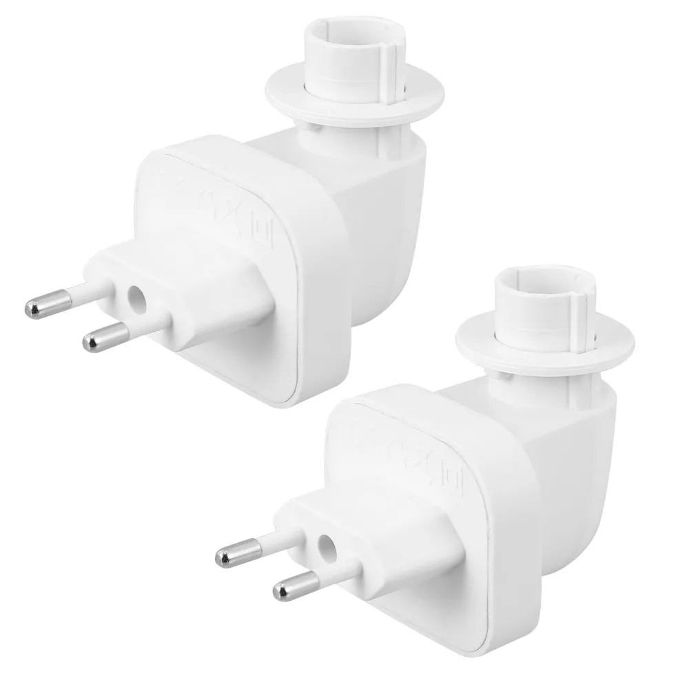 

2pcs E14 Outlet Lamp Sockets Adapter Light Holders Salt Lamp Sockets (Plug)
