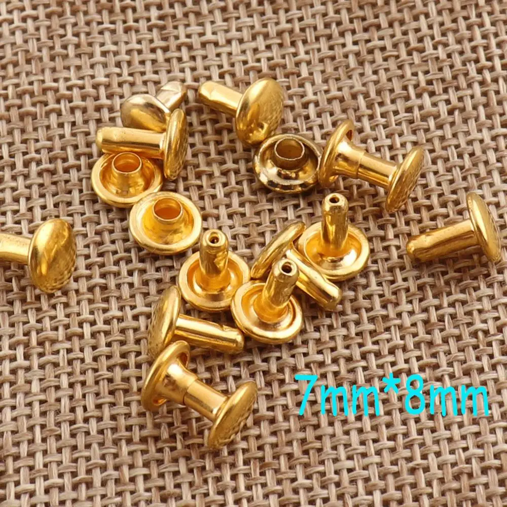 100 двуспальные комплекты Кепки заклепки золото/античная бронза купол