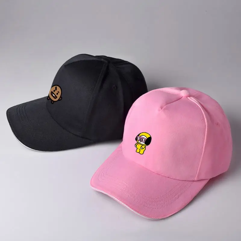 

16 Styles Women Unisex Cotton Summer Baseball Cap Kpop Cartoon Animal Printed Round Top Souvenir Hip-Hop Snapback Adjustable Hat