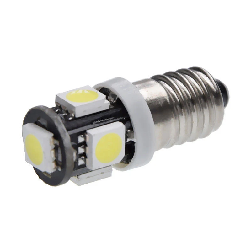 E10 DC 3V LED Light Bulbs 5SMD 5050 Replacement Interior Lantern Flashlight Torches Bulb Lamp