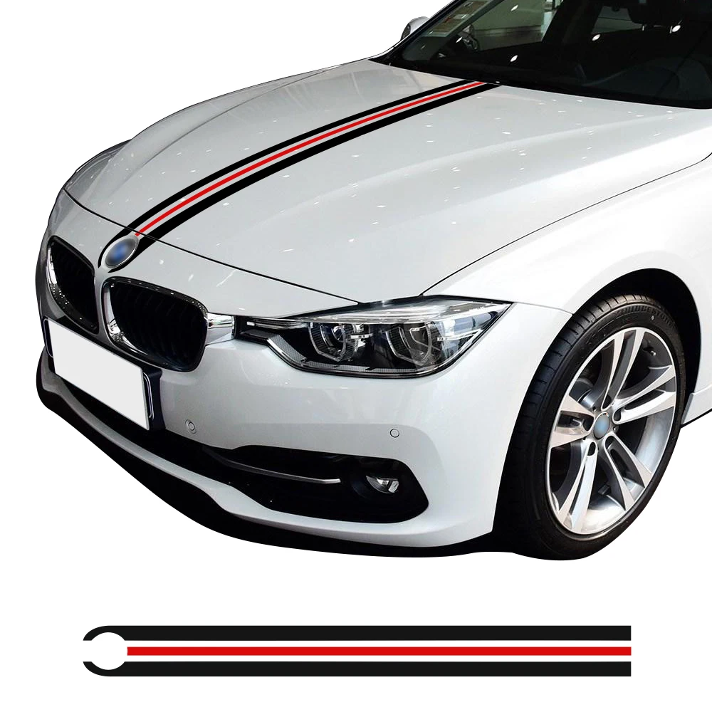 

Car Hood Engine Cover Bonnet Racing Stripes Line Decal Stickers For BMW F30 F31 E90 F34 E46 E39 E60 F10 F11 F20 X5 G30 F36 X3 X4