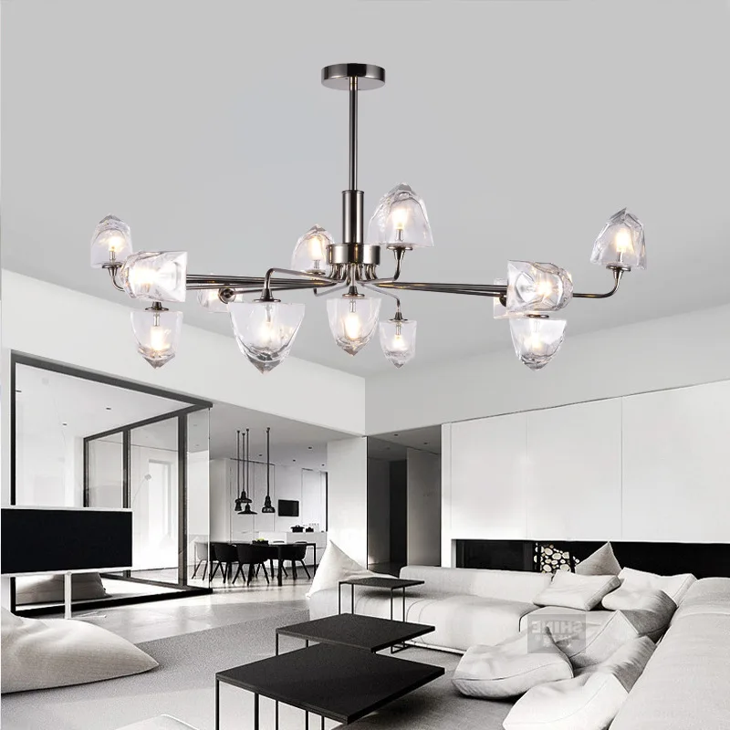 

LukLoy Glass Chandelier Pendant Lights Modern Living Room Hanging Linghts Bedroom Led Ceiling Chandelier Pendant Lamp Fixtures