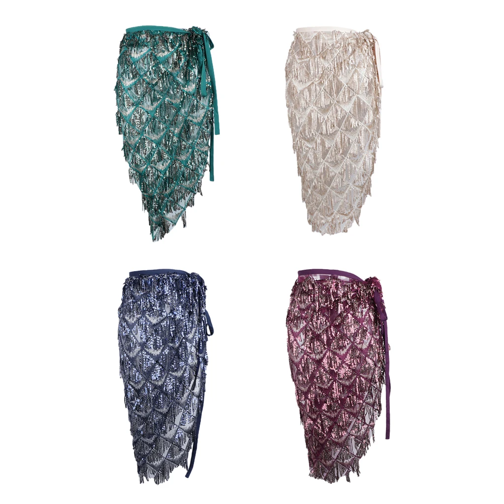 

Женские длинные брюки для девочек хип шарф для индийского беллиданса; Одежда для танцев с блестками с кисточками