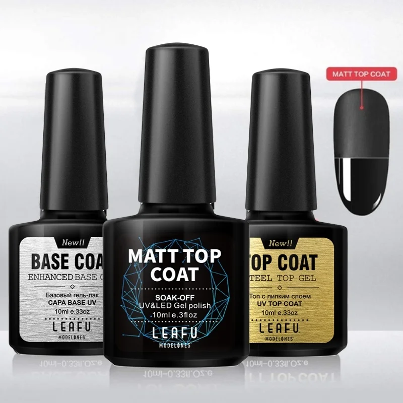 Modelones 4 шт./лот Матовый верх матовый эффект впитывается базовый топ покрытие для