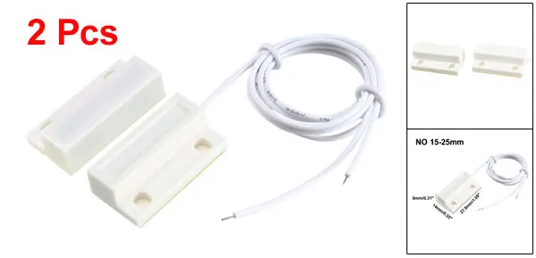 NO 2pcs Uxcell 1-30 шт. MC-38 поверхностного монтажа проводной NC без дверная сигнализация Магнитный тростниковый переключатель - Цвет: NO 2pcs