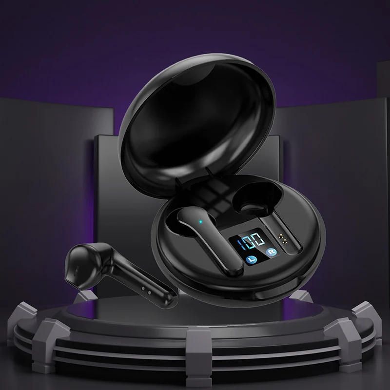 

Беспроводные Bluetooth-наушники с зарядным футляром и микрофоном